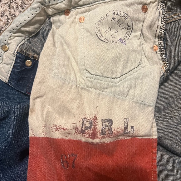 Vintage Polo Jeans Pant with front buttons and fancy rips - Picture 2 of 5